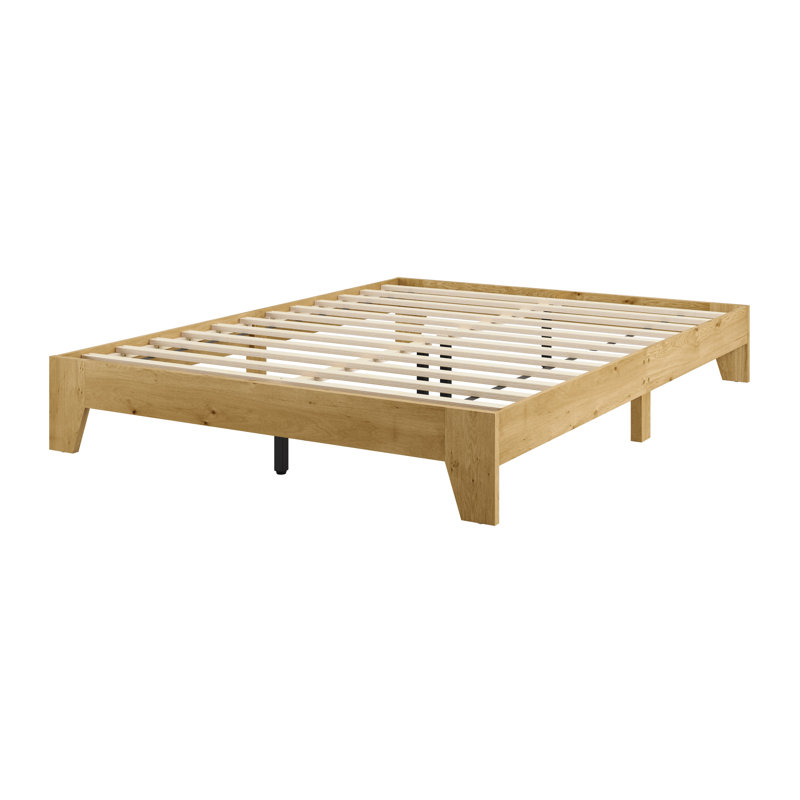 Lit plateforme en bois avec lattes, Grand lit