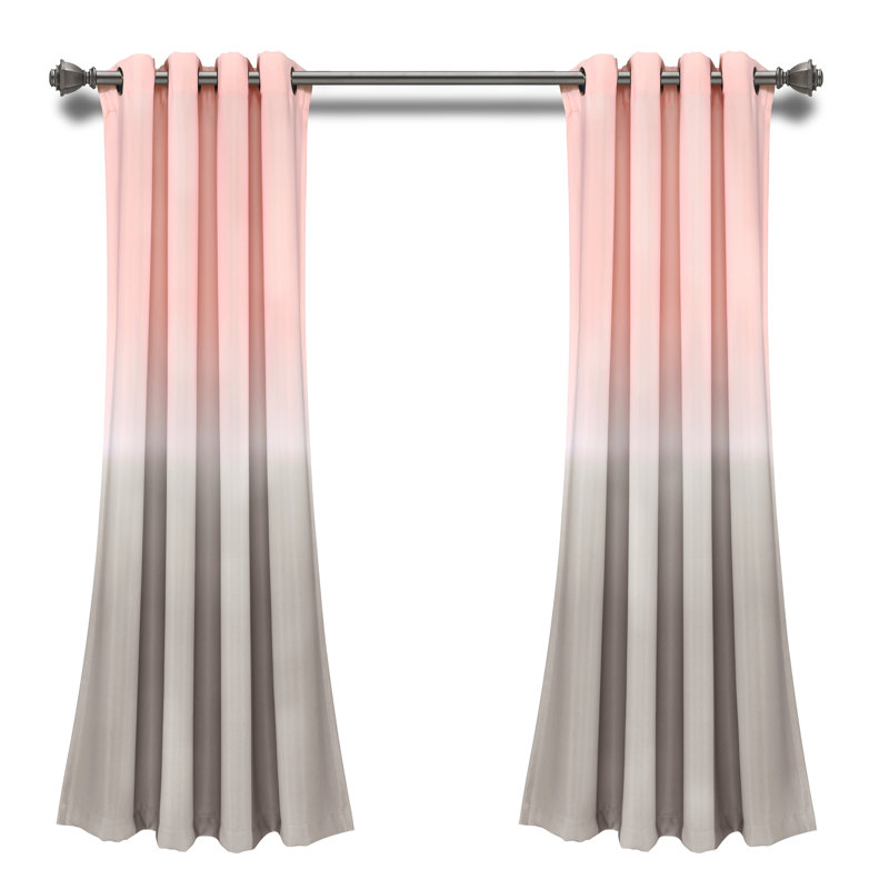 Room Darkening Curtain Pair, Blush/Grey, Width 132 x Drop 160 cm