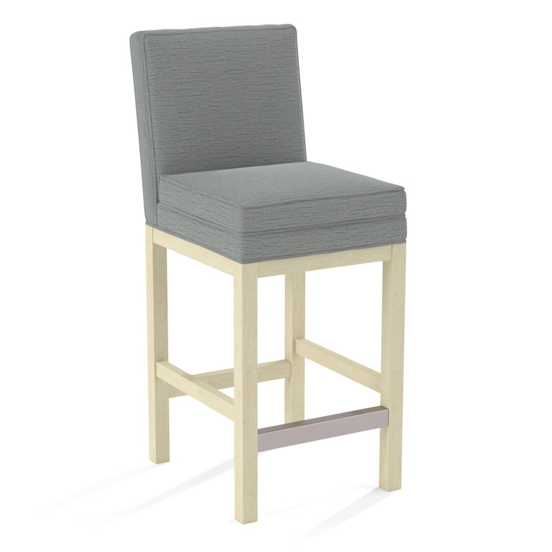 Upholstered Stool, Gray Sugar Performance; 0863-84, Bisque Finish