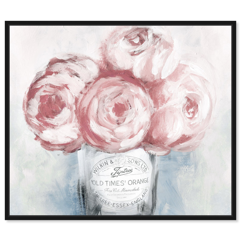 «Peony Jam», impression sur toile tendue, H 20 po x l 24 po, Cadre flottant noir