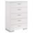 Clapp 5-drawer Bedroom Chest White High Gloss