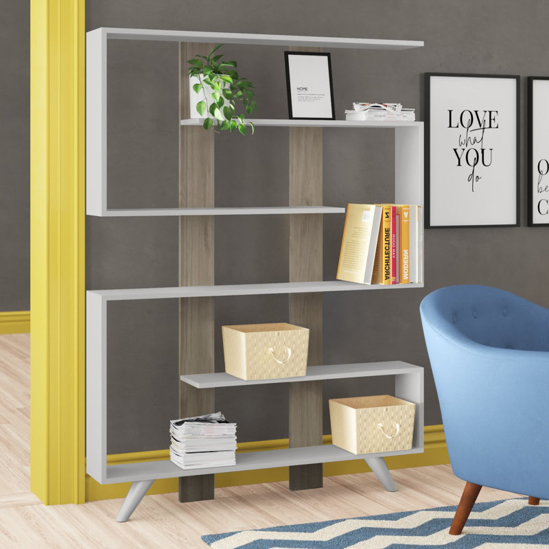 Alberts Bookcase, White/Walnut