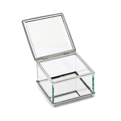 Boîte à bijoux à charnière carrée