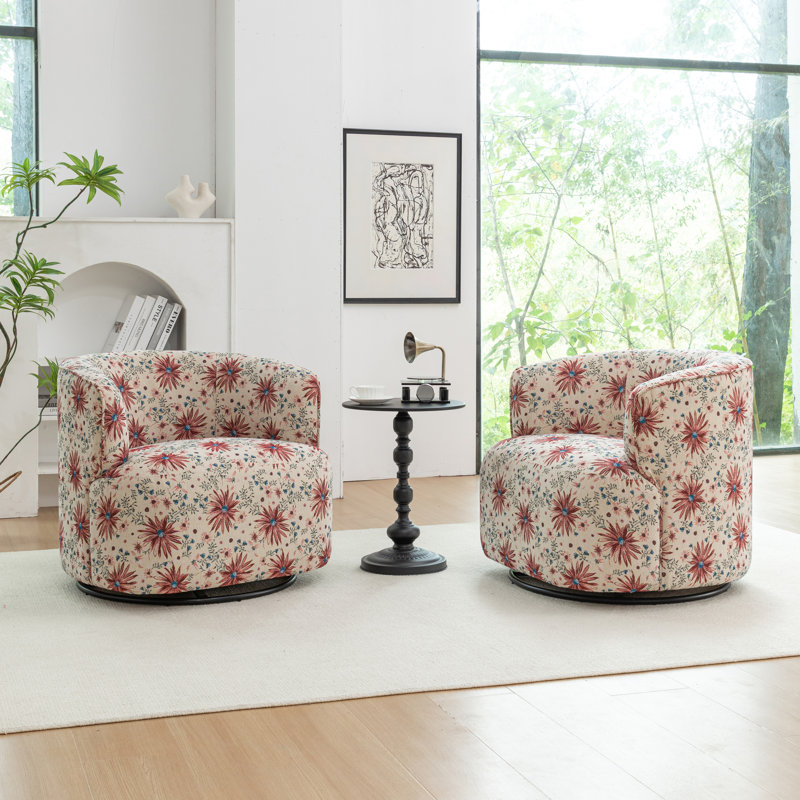 Fauteuil demi-tonneau pivotant rembourré Bryonie