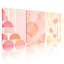 Abstrait rose et pêche géométrique et feuille tropicale, reproduction d'art sur toile, impression de style aquarelle (ensemble de 3)-2011009497