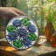 Panneau de vitrail en verre coloré Lotus-133227413