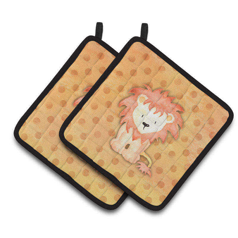 Cuisinier poignée aquarelle polkadot lion caroline