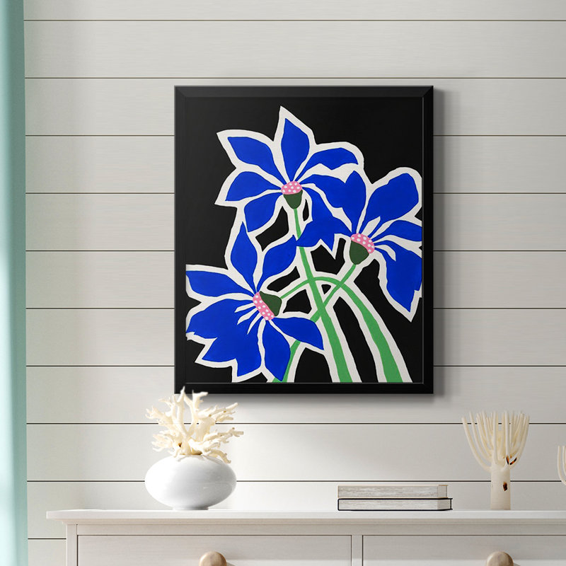 Toile de qualité supérieure Pop Flowers IV - prête à être accrochée, Noir, H 24 po x l 20 po