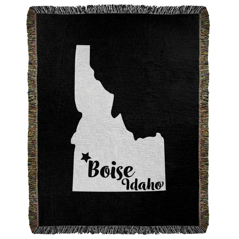 Jeté en coton tissé boise idaho, l 50 po x L 60 po, Noir