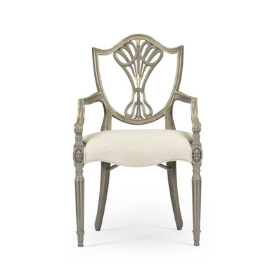 Buckingham 20'' H Skipper Upholstered Acacia Armchair