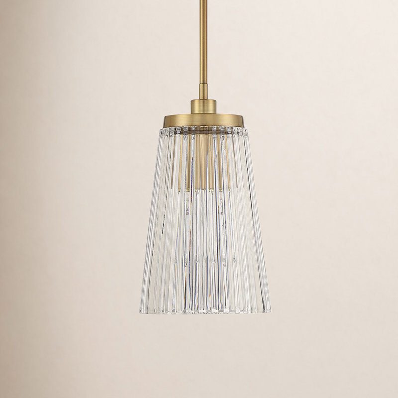 Jeanie 1 - Light Single Cone Pendant in Brass, Brass