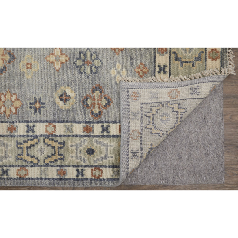 Nacy Wool Oriental Area Rug, Rectangle 5' x 8', Gray