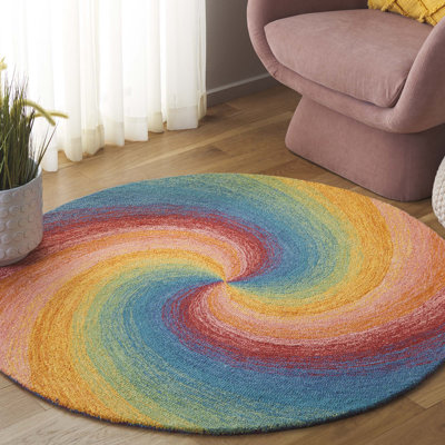 Nouveauté 202: 80% laine touffetée à la main; Tapis spiralé 20% coton