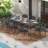Meetwarm 9-Piece Outdoor Patio Dining Set For 8, All Weather Cast Aluminum Patio Funiture Table And Chairs Set- 94.5" Rectangular Table With 2" Umbrella Hole And 8 Chairs For Garden, Dark Bronze
