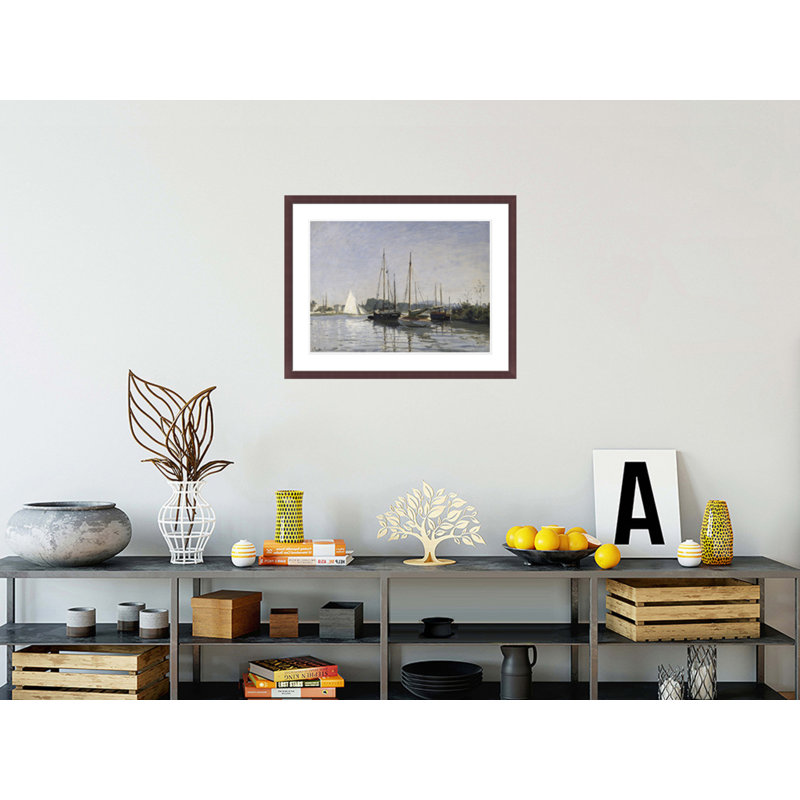 Bateaux de plaisance «Argenteuil» par Claude Monet, impression giclée sur cadre, H 23,28 po x l 29,5 po