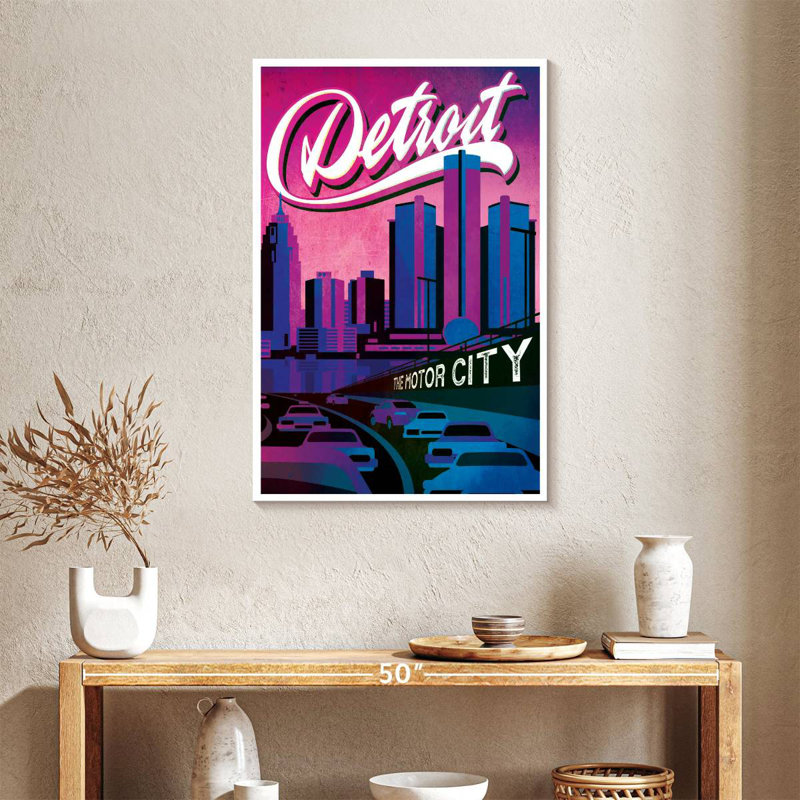 The Motor City Detroit, H 36 po x l 24 po