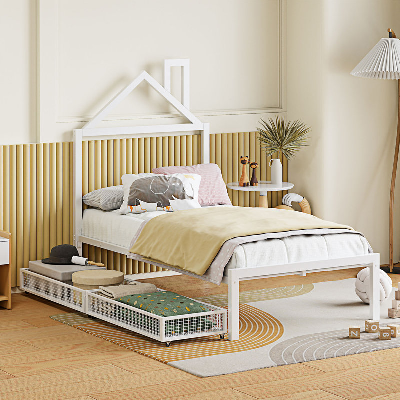 Lit plateforme 62,20 po, Lit simple, Blanc