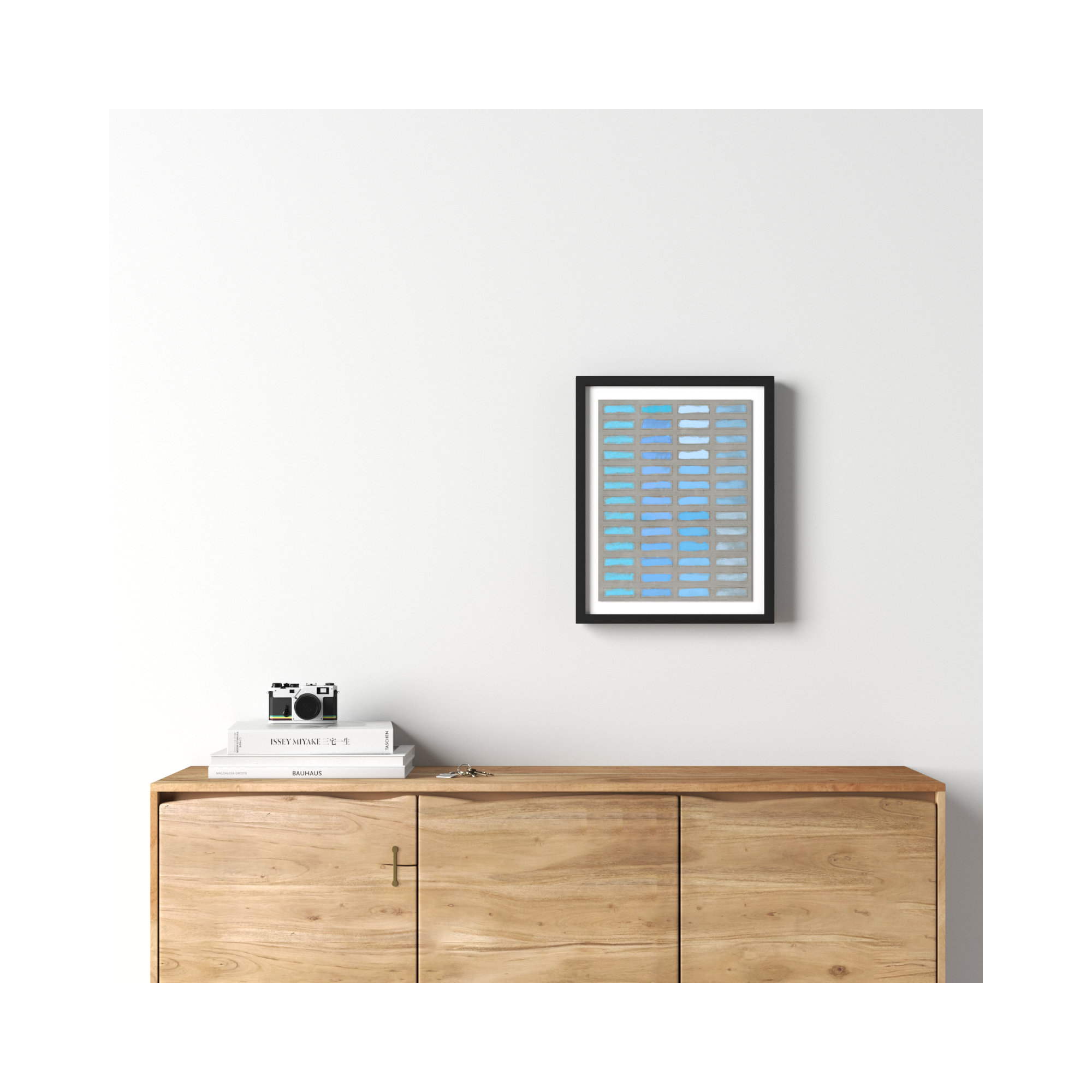 The Blues 1 by Jacques Pilon, Black Framed, 20" H x 16" W x 1.25" D