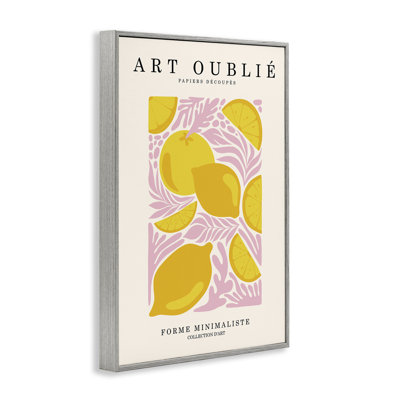  «Lemons on Florals», art de la giclée encadrée par Incado