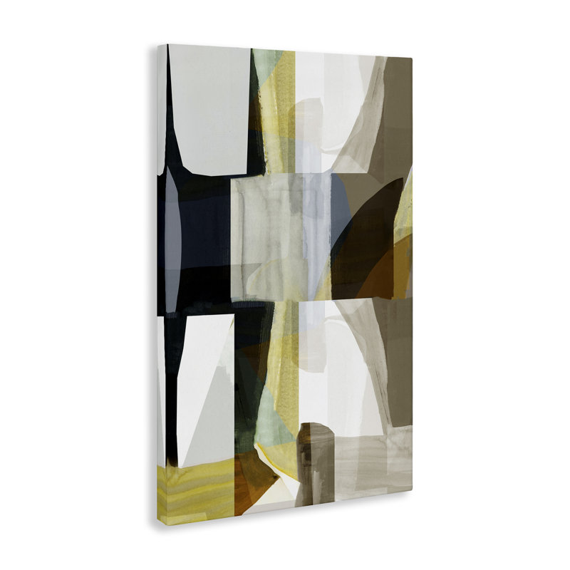 «Geometric with White Blocks», art mural sur toile par cartissi, H 30 po x l 20 po