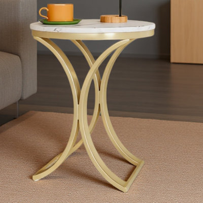 Table d'appoint pour canapé polyvalente, table de bout ronde chic, table basse étroite