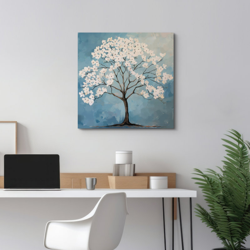 Fleurs en fleurs sur des branches d'arbres, H 12 po x l 12 po, Toile tendue