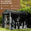 Sturdy Galvanised Steel 2.2x1.6m Garden Storage Tent, Black, Waterproof Anti-UV with Roll-up Zipper Door for Outdoor Use