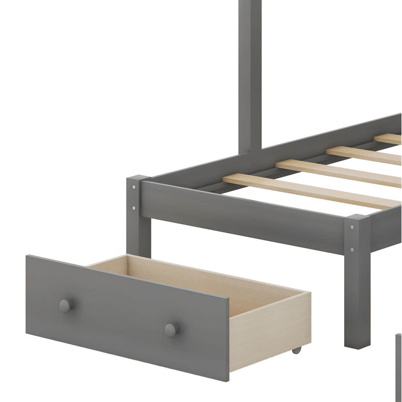 Louna Kids Bunk Bed with Drawers, Full Over Twin