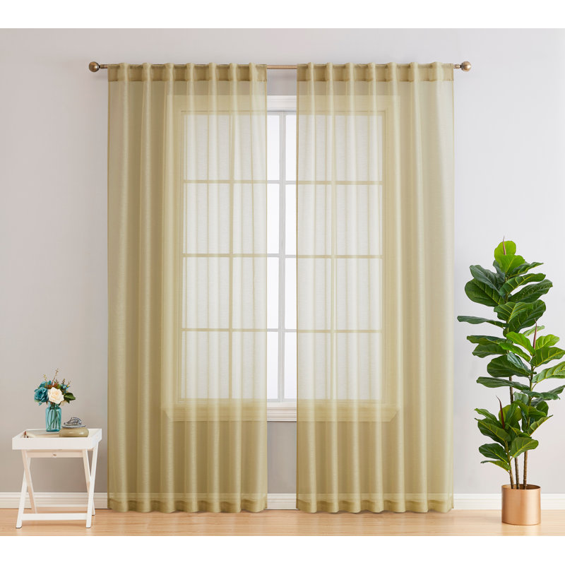 Lauren Semi Sheer Curtain Pair, 54" W x 96" L, Antique Taupe