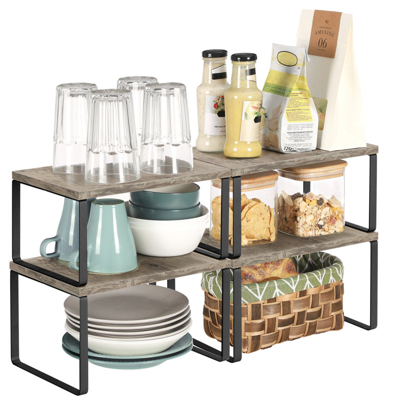 Cabinet Organizer Shelf, Ink Black/Heather Greige, 12" W