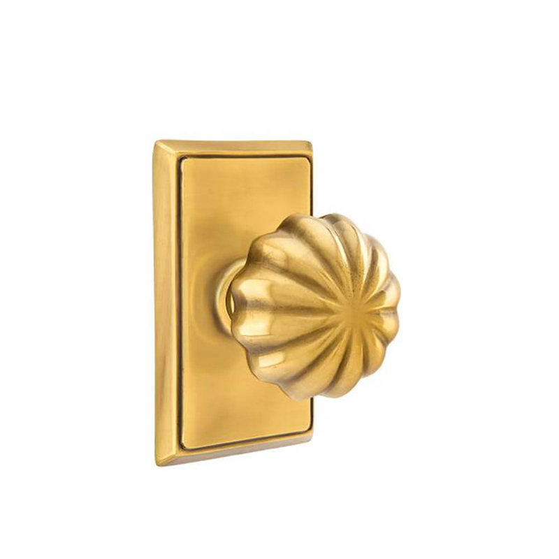 Double Dummy Melon Knob with Rectangular Rose, French Antique