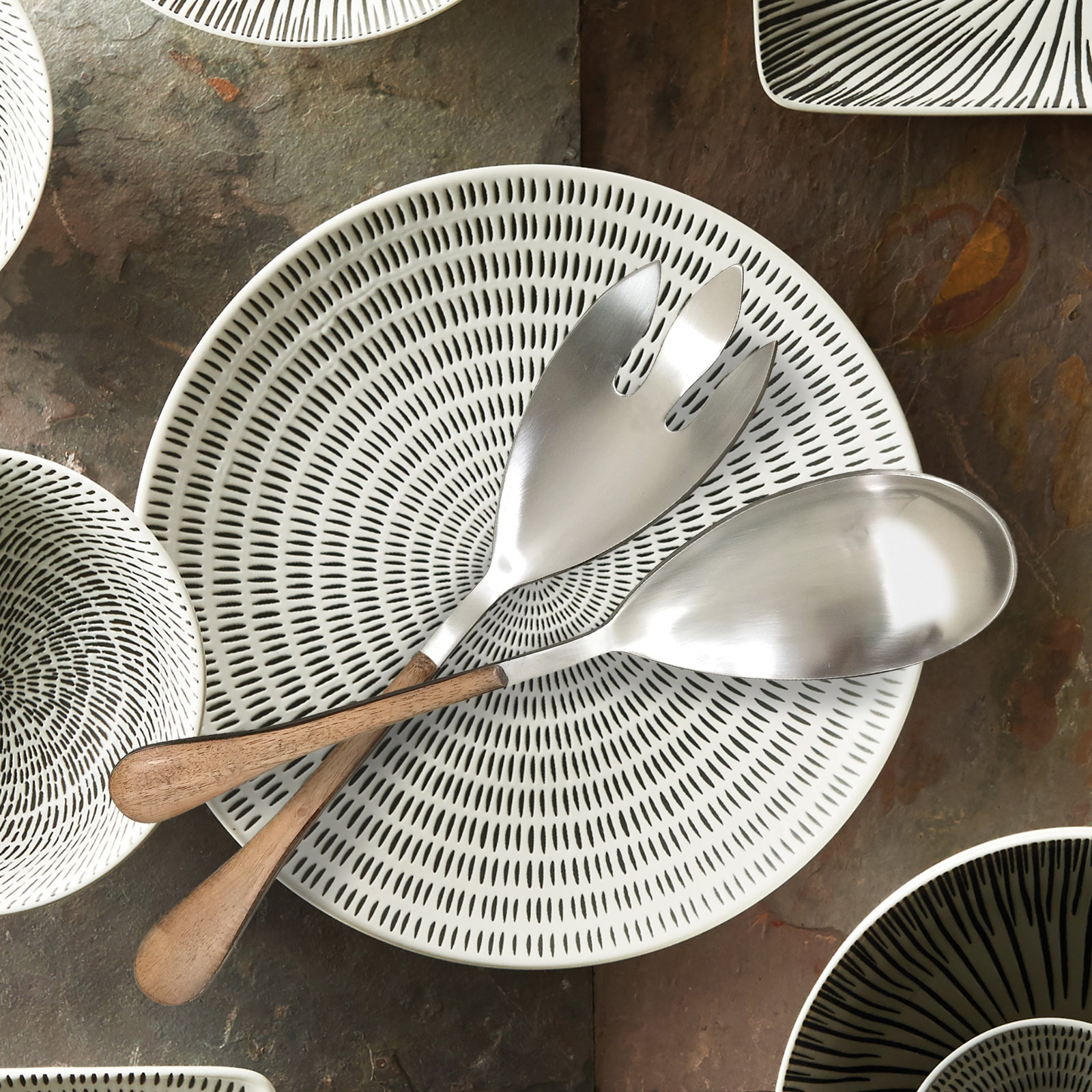 Drucilla Stainless Steel Salad Servers