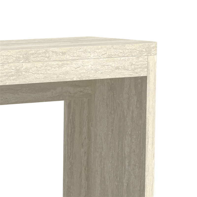 Caomhan Modern Rectangular 47.2" Wide Console Table, Tavertine