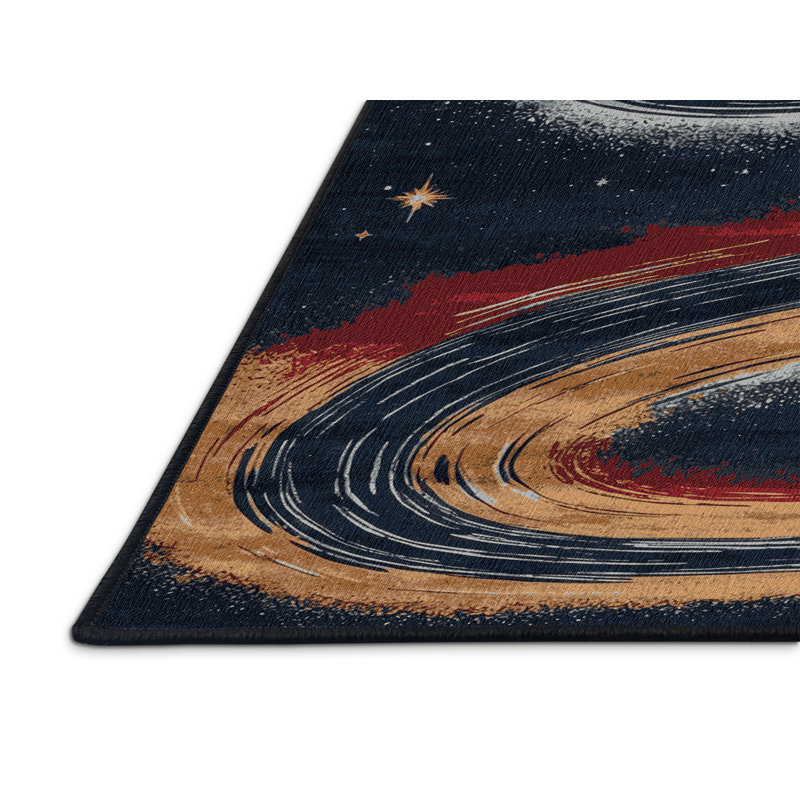 Machine Washable Space Gray Area Rug, Rectangle 5' x 7'