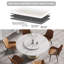 Table de salle à manger 59,05 po en pierre artificielle ronde blanche avec base en acier au carbone pouvant accueillir 6 personnes - 31,5 po-1169834327