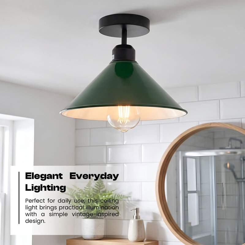 Bustos Semi Flush Mount, Green