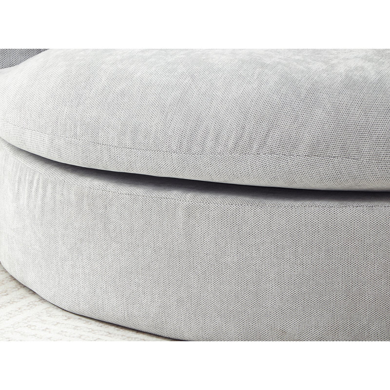 Chaise longue rembourrée, Gris clair
