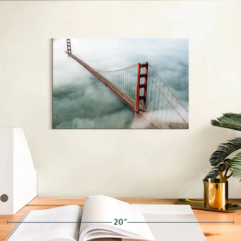 Lilie brouillard au Golden Gate Bridge, H 8 po x l 12 po