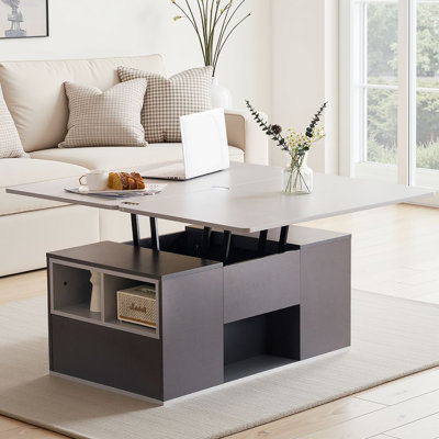 Lift Top Block Coffee Table with Storage