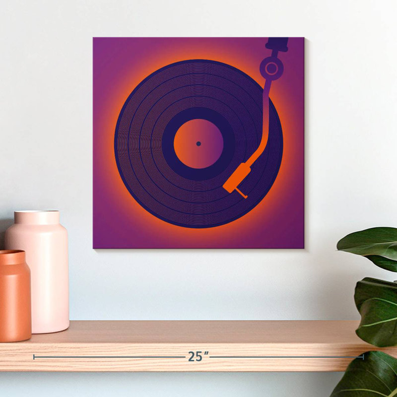 Abarca Glowing Vinyl Record, 16" H x 16" W