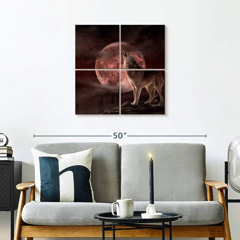 Brampt Wolf Moon Howling, 26" H x 26" W