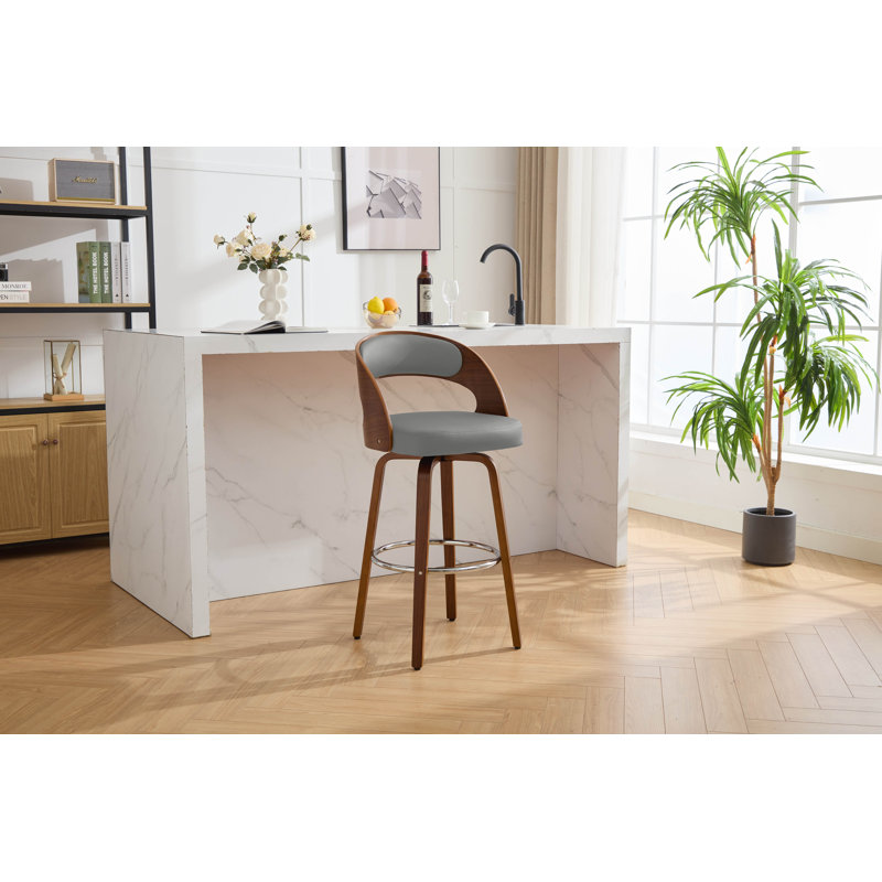 Tabouret pivotant Lombard, gris, Tabouret de bar (siège d'une hauteur de 28,35 po)