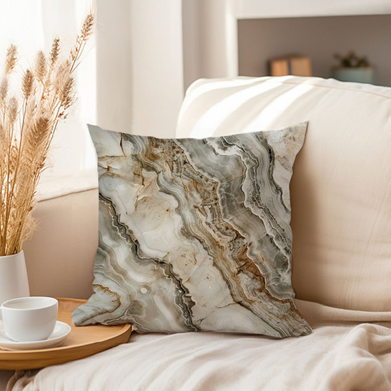 Abstract Marble Geode II Modern Throw Pillow Cover, 20"H x 20"W