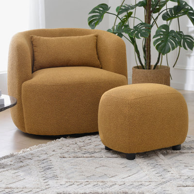 Avorie Swivel Armchair with Ottoman