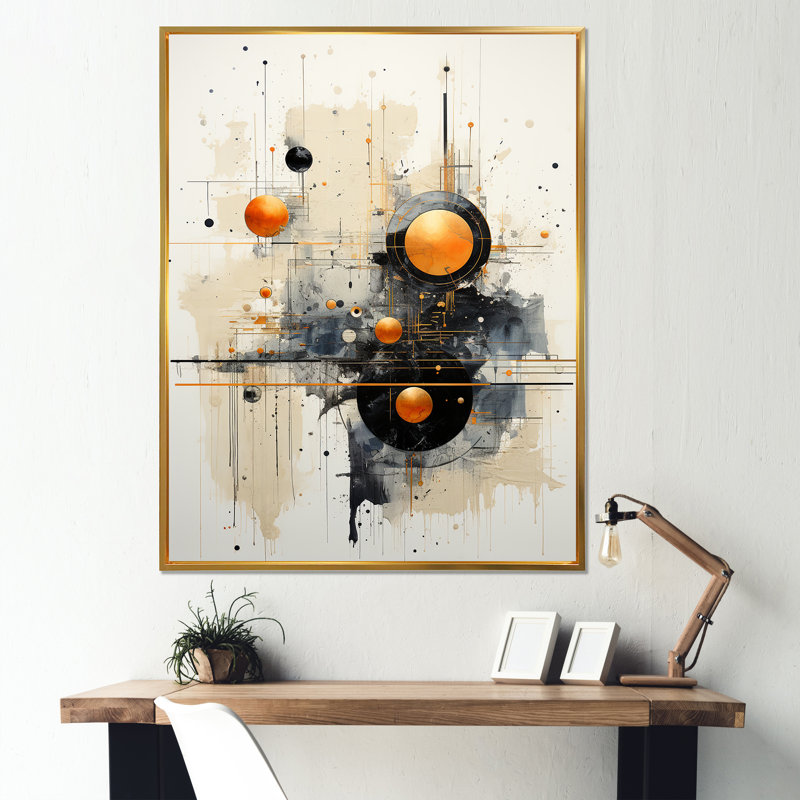 Impression sur toile Zodiac_106464, Cadre flottant doré, H 32 po x l 24 po x P 1 po
