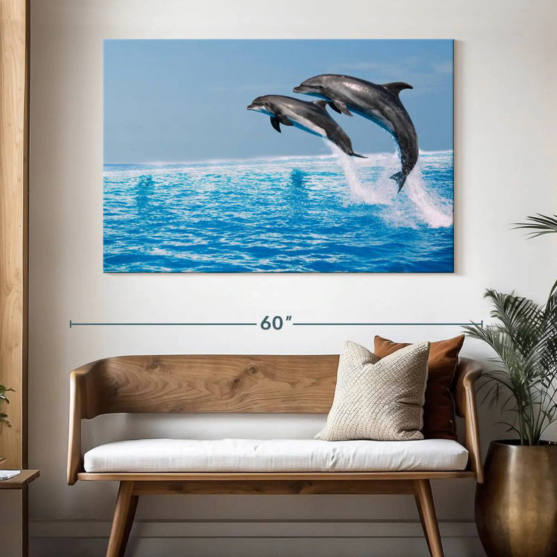 Brampt Two Leaping Dolphins, 34" H x 51" W