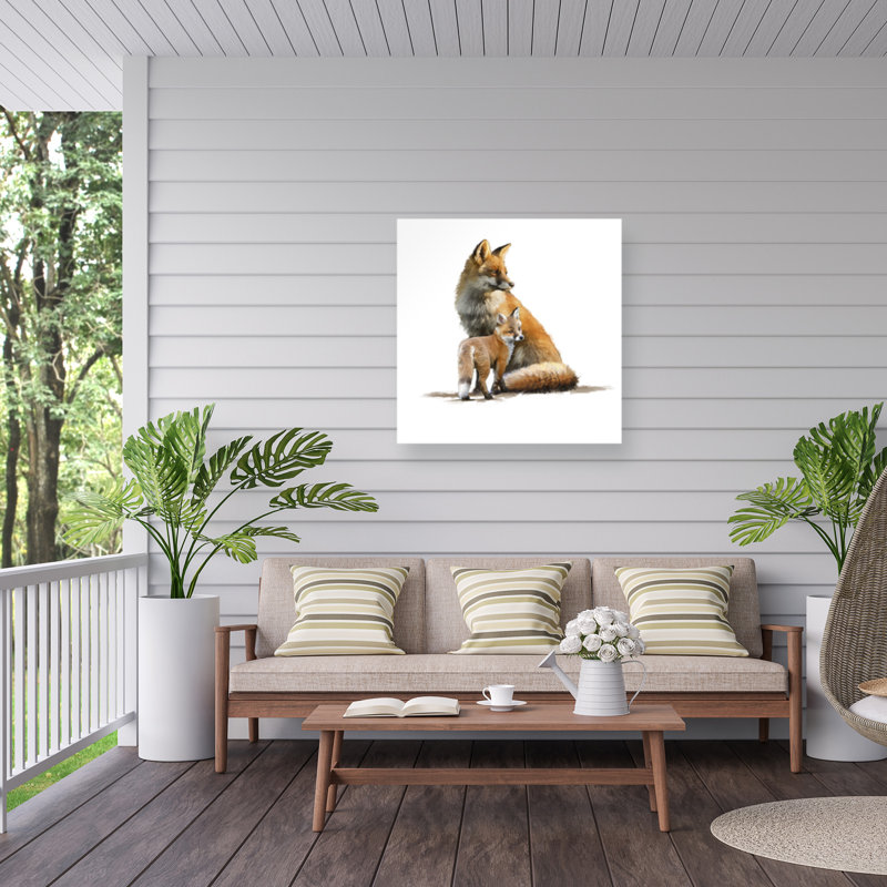 The Macneil Studio 'Fox' All-Weather Canvas Animals Wall Decor, 24" W x 24" H