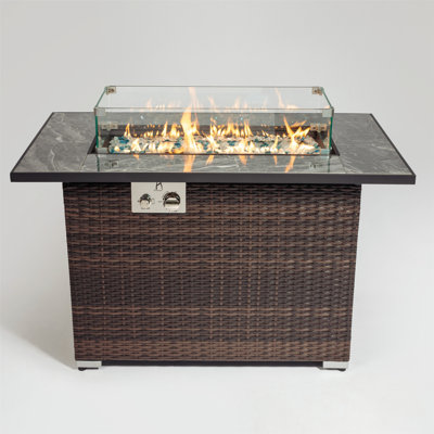 43.3'' x 26'' Rectangle Iron Fire Pit Stand
