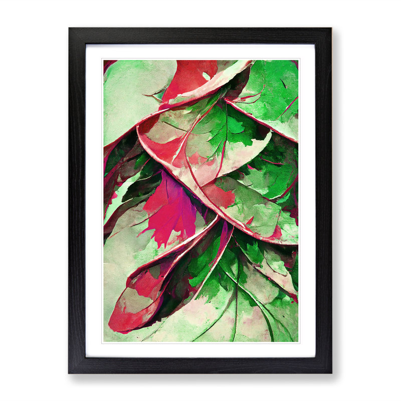 Leaf - Framed Print, Black, 64cm H x 46cm W x 2cm D