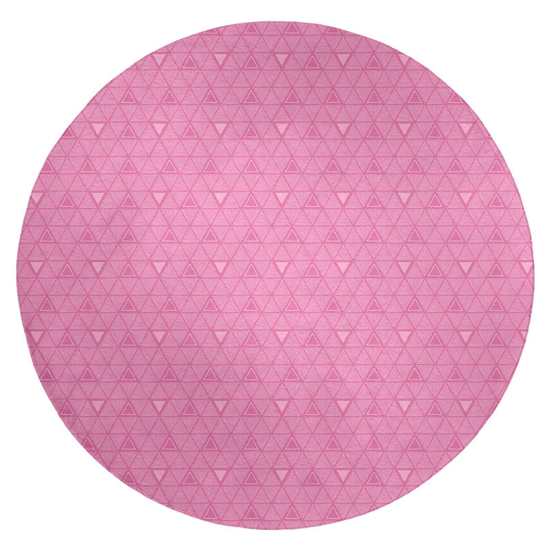 Chenille Geometric Indoor Rug, Round 5'